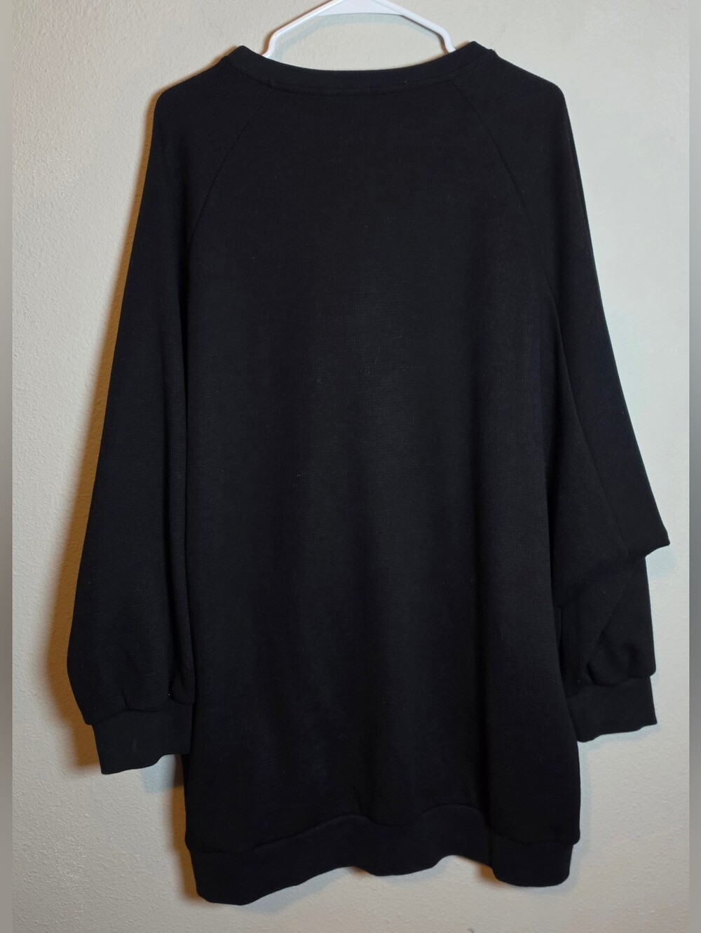NAP Loungewear Black Sweatshirt Dress Large Oversized Crewneck Pockets Cozy